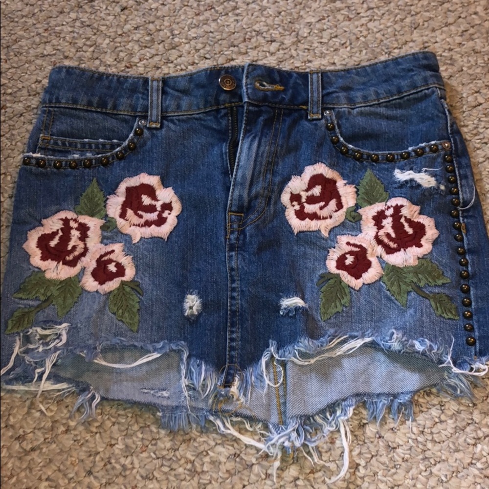 Free People Jean Skirt
